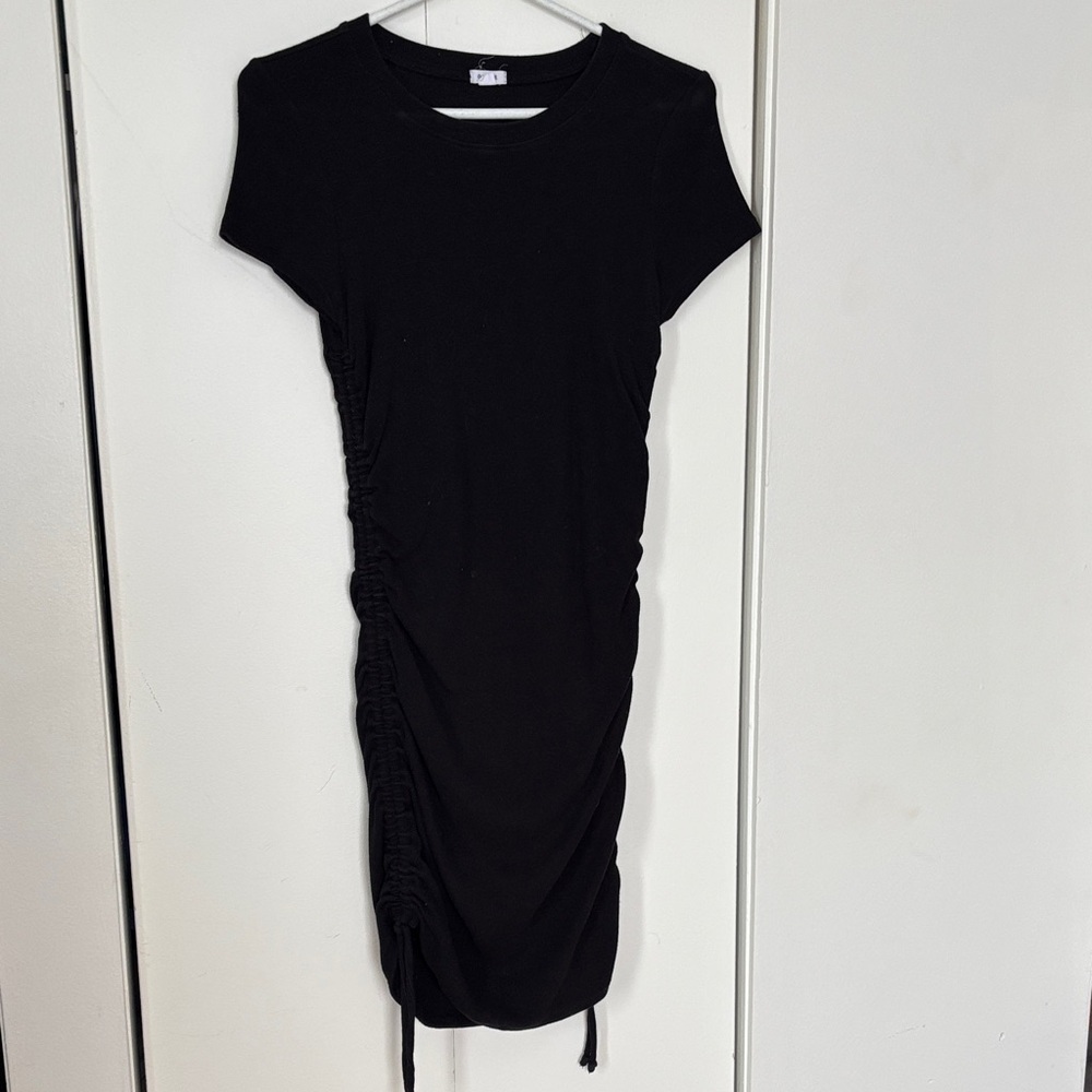 Garage Elegant Black Gathered Mini Dress